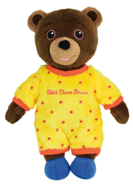 Jemini Peluche petit ours brun pyjama jaune 18 cm Livraison Gratuite 24 48h